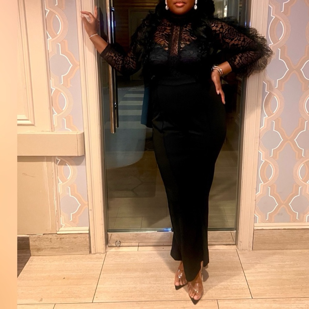Fashion Nova Black Lace Jumpsuit